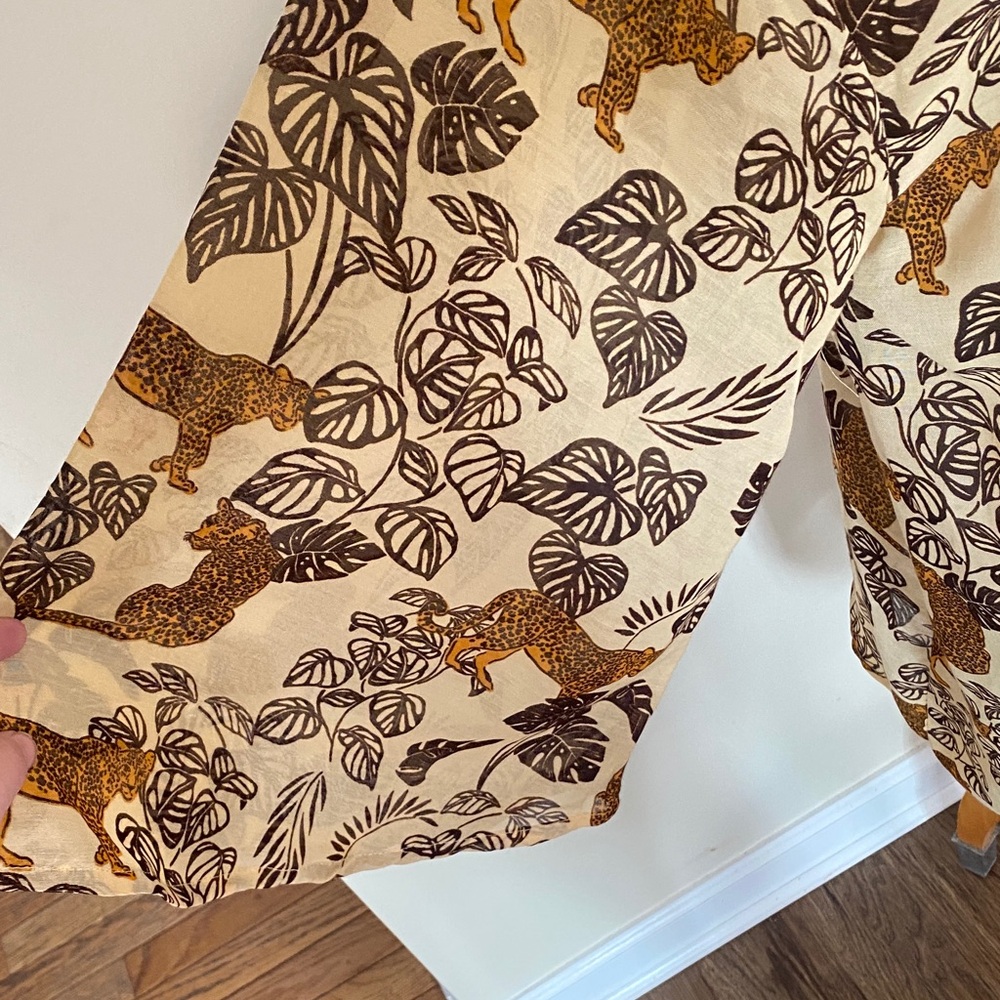 Violet Sky sheer cotton blend leopard kimono
swim cover up. Size 1X - Picture 2 of 9